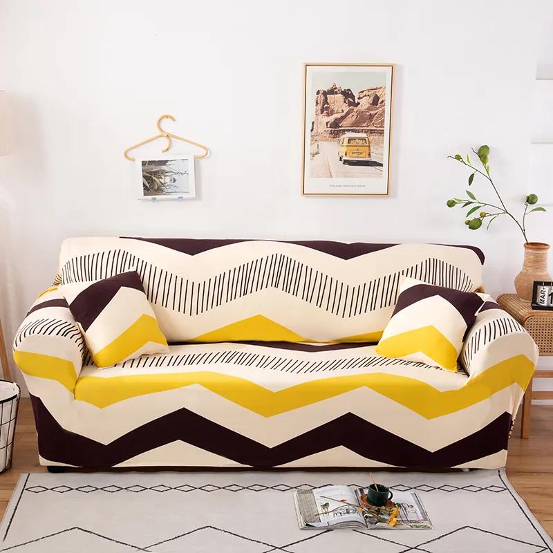 Optional 1/2/3/4 Seat Sofa Cover Geometric Printing Universal Stretch Sofa Cover All-inclusive Non-slip Sofa Cover Home Decoration Sofa Cover