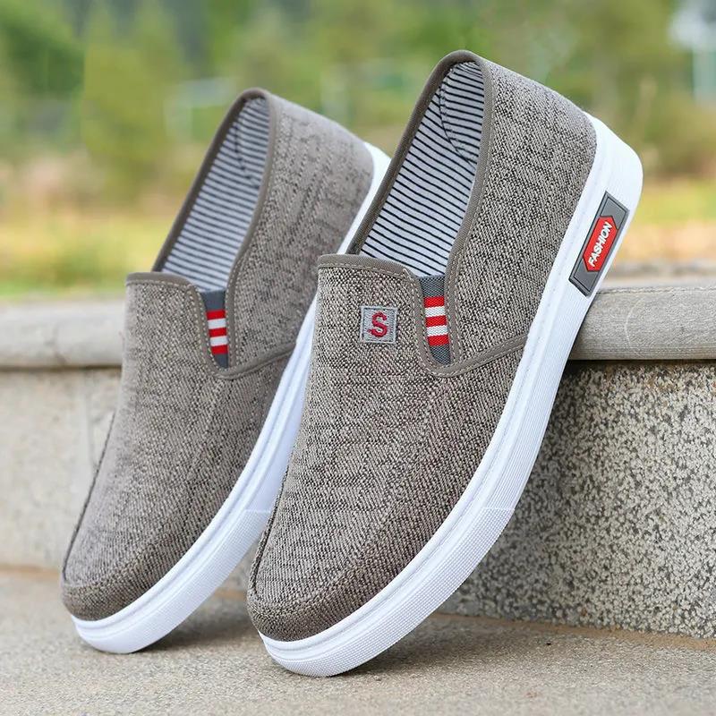 Men's Shoes Summer Breathable Canvas Shoes Casual Shoes Men's Work Casual Cloth Shoes