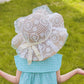 Girl Cute Bow Lace Sun Hat Summer Outdoor Sunscreen Hat for Kids Girls Big Brim Fisherman Hat Beach Anti-UV Protective Cool Hat