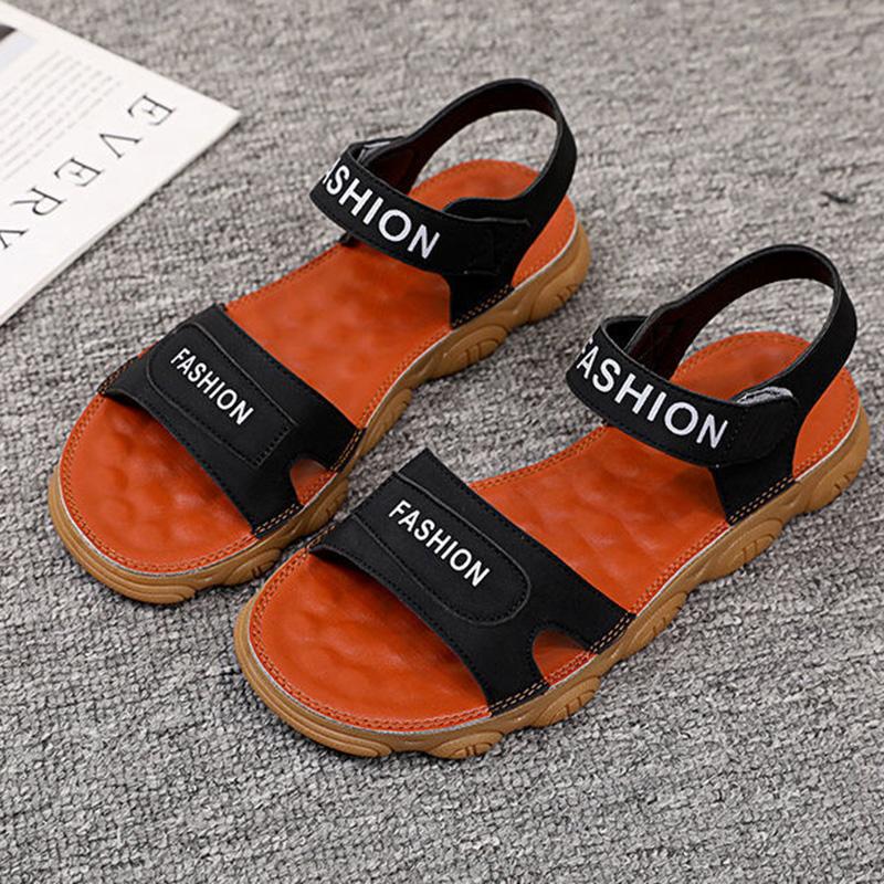 Tendon Sole Sandals Female Summer Fairy Style Flat Sandals Net Celebrity Students All-match Rome