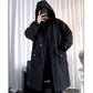 Spring Waterproof Jacket Men Hooded Windbreaker Solid Color Trend Coat Casual Loose Comfortable Parka Long