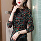 Women's Spring and Autumn Bottoming Shirt  Thin Print Slim Half Turtleneck Letter Top T-shirt