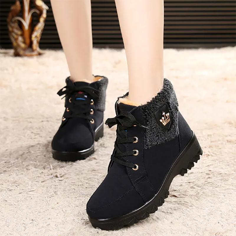 Winter Female Cotton-padded Shoes Plus Velvet Warm Female Cotton Boots Soft Bottom Non-slip Boots