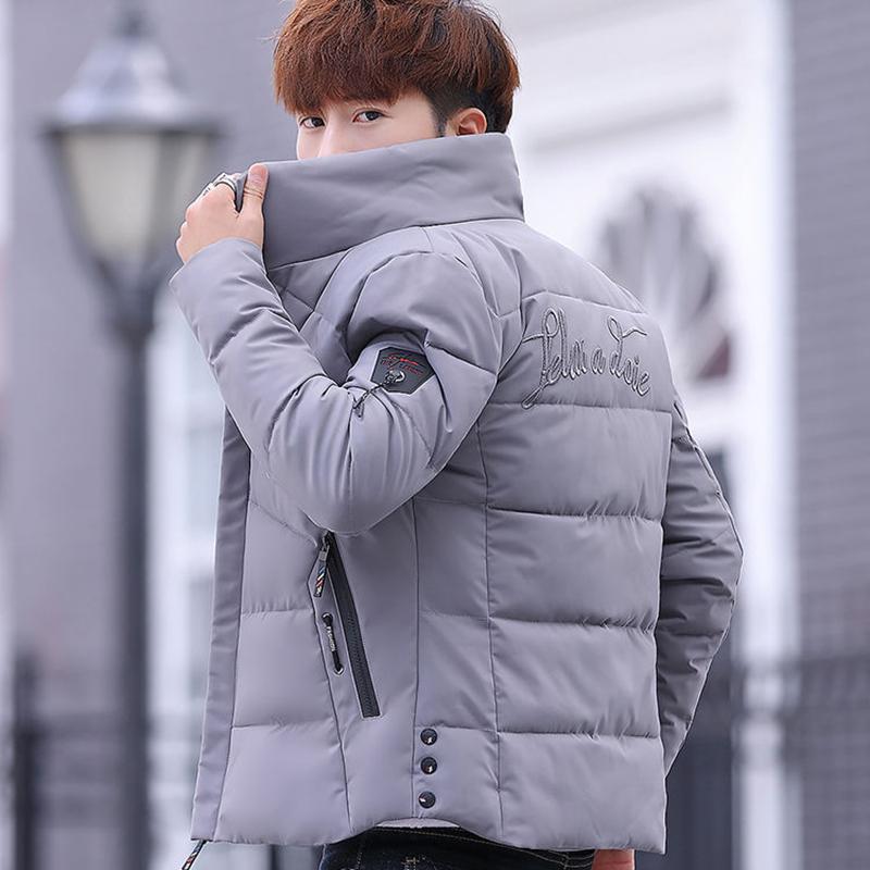 Thicken Warm Stand-up Collar Winter Coat Men's Cotton-padded Clothing Fashion Self-cultivation Slim Winter Clothes