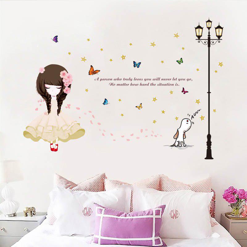 Stickers Beautiful Girls on The Street Wall Stickers Stickers Children Girls Room Bedroom Art Decals