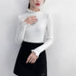Knitted Sweaters Women 2019 Autumn Winter Long Sleeve Casual Turtleneck Pullover Female Pink Jumper