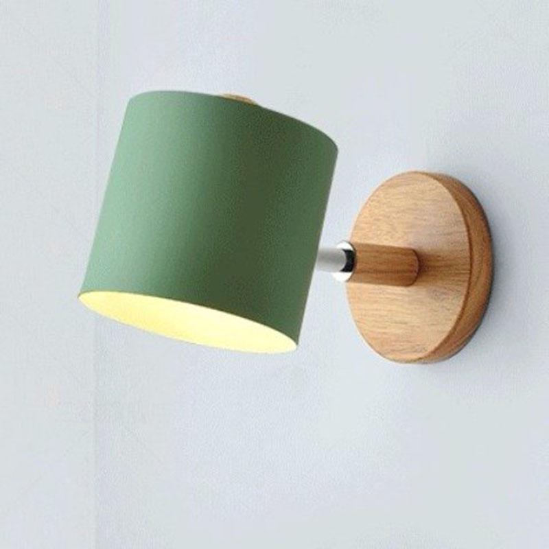Wooden wall lamp bedside wall lamp wall sconce modern steering head wall light for bedroom