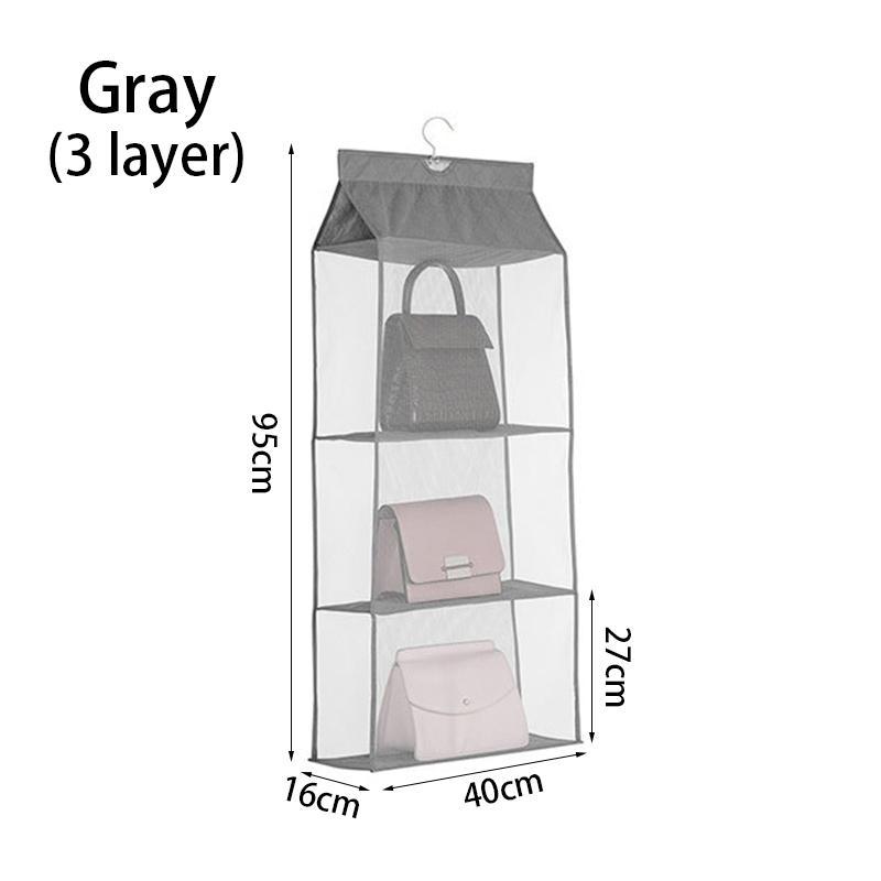 1Pcs Hanging Purse Closet Rack Bag Handbag Hanging Organizer Handbag Tote Bag 2/3/4 Pockets