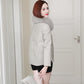 PU Leather Down Cotton Jacket Women's Short Leather Jacket Thick Fur Collar Imitation Fur Korean Coat Winter