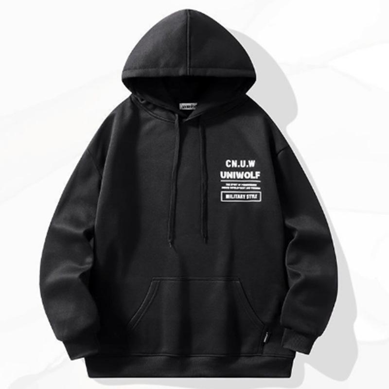 Sweater Jacket Men's Spring and Autumn Sports Hooded Loose Printing Top Youth Casual Trend Men