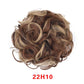 Girls Curly Scrunchie Chignon Rubber Band Multicolor Synthetic Hair Ring Wrap on Messy Bun Ponytails