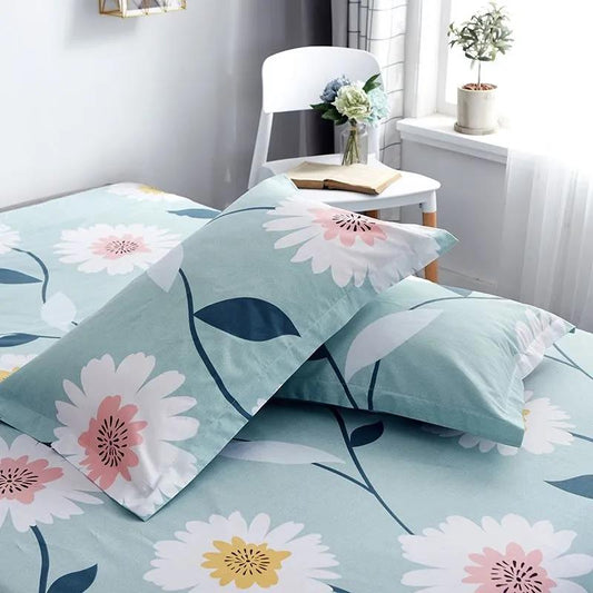 Pure Cotton Twill Pillowcases A Pair of Student Dormitory Simple Printing Pillowcases Single Double Bedroom Pillowcases