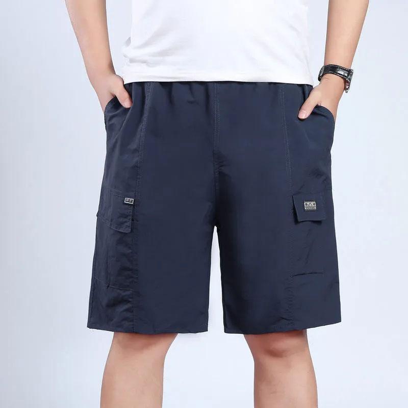 Men's Loose Summer Shorts Comfortable and Breathable Outer Wear Beach Pants Casual Tooling Style Straight Pocket Five-point Pants