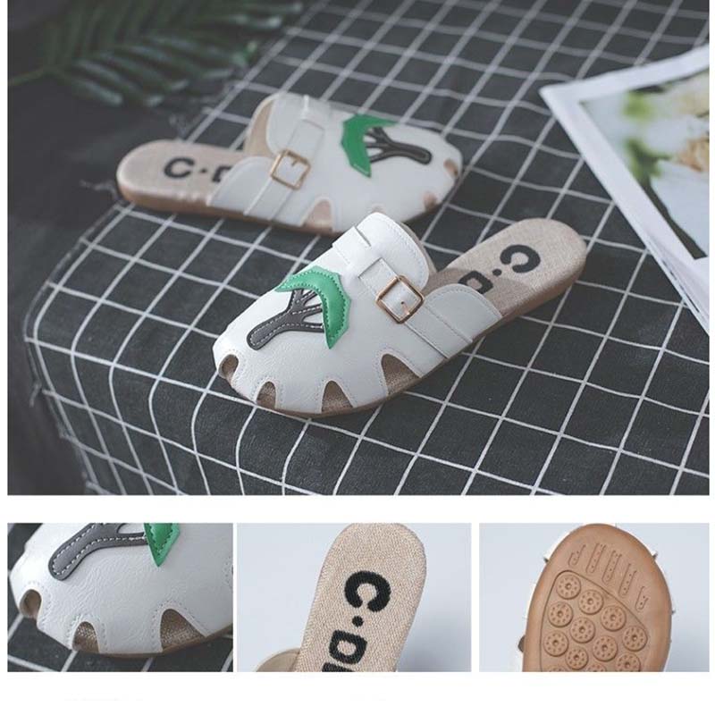Flat Half Slippers Female Summer Korean Casual Versatile Hollow Sandals and Slippers Fashion Breathable Sandals