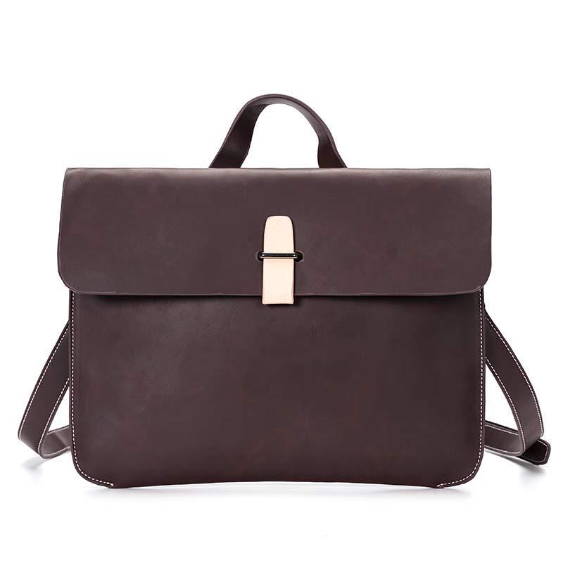 Business Briefcase Men PU Leather Zipper Waterproof Handbag Shoulder Bag Travel Messenger Bags