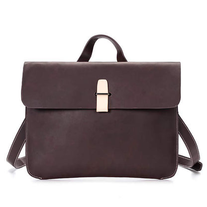 Business Briefcase Men PU Leather Zipper Waterproof Handbag Shoulder Bag Travel Messenger Bags