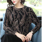 Vintage Ethnic Style Printed Woolen Sweater Women Loose O-Neck High-end Cashmere Sweater Wool Knit  Jumper Top