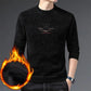 Men's Sweater Plus Velvet Thick Embroidery Casual Warm Korean Version of The Bottoming Sweatshirts for Men