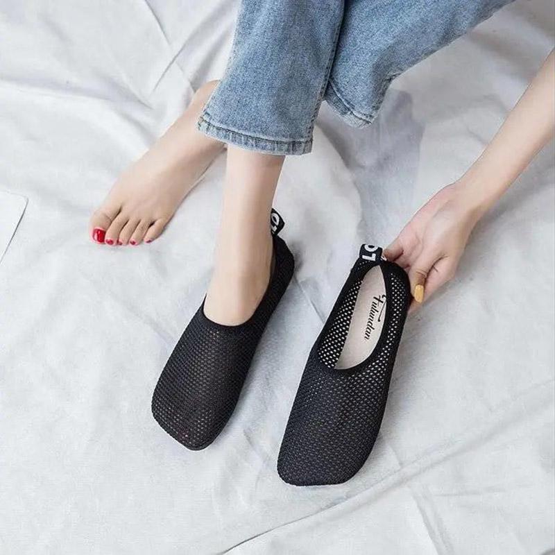 Summer Mesh Breathable Slip-on Flat Women's Single Shoes Comfortable Casual All-match Mesh Shoes