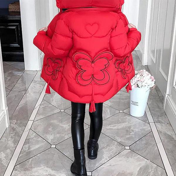 Winter Padded Warmth Girl Winter Padded Jacket Padded Jacket Children Down Padded Jacket Girl Mid-length Baby Padded Jacket
