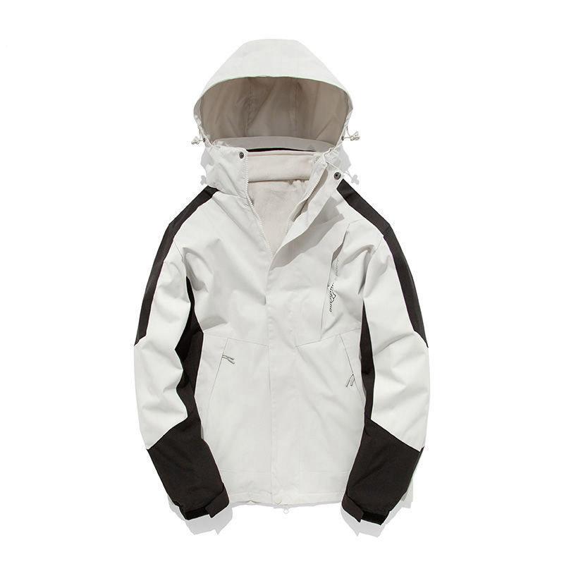 Jackets for Men and Women Three-in-one Detachable Two-piece Outdoor Sports Windbreaker Jacket Loose Large Size Outdoor Warm Jacket
