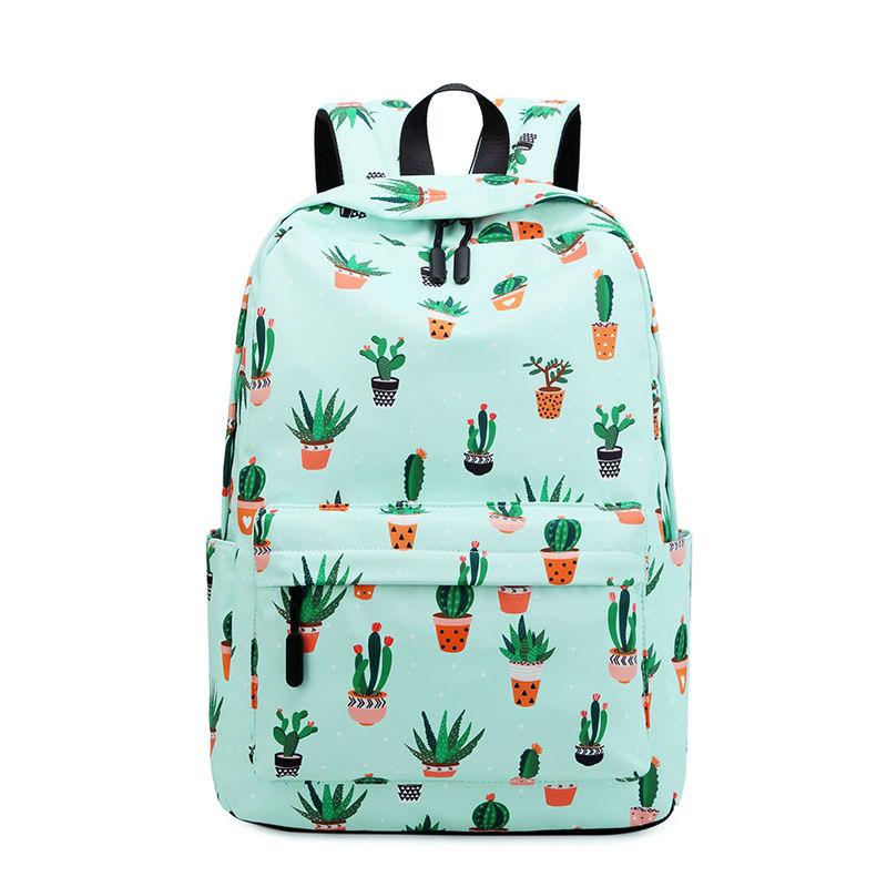 Girls School Bag Student Korean Version of The Large-capacity Waterproof Backpack Small Fresh Printed Backpack Female Bag