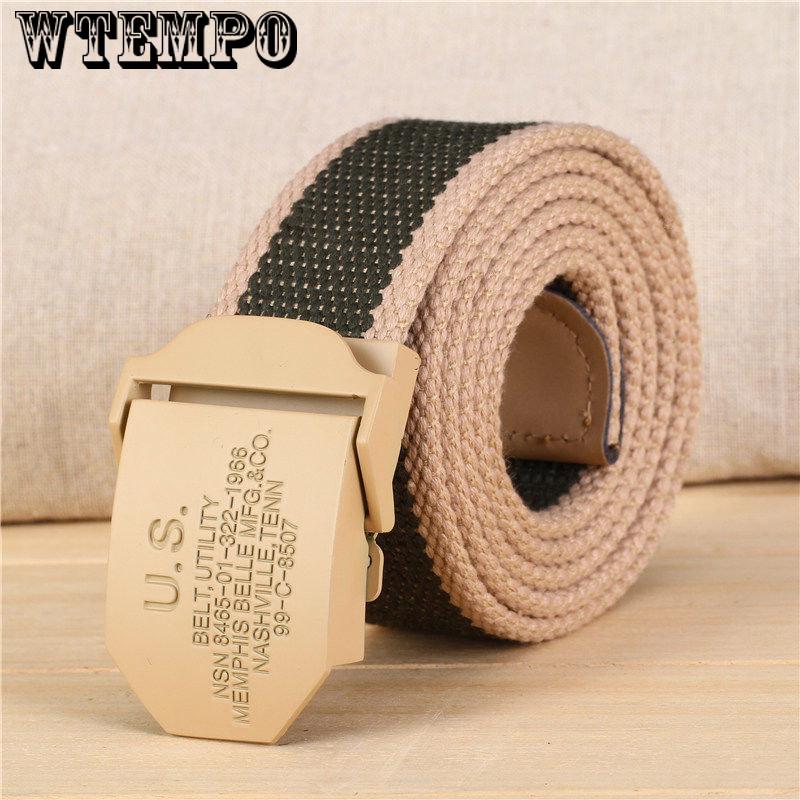 Striped Adult Men Knitted Men Casual Belts Canvas Belt Plus Size Strap Male Tactics Belt
