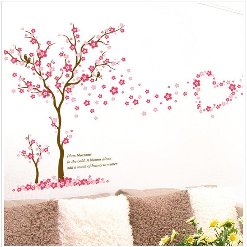 Living Room Removable Wall Sticker Bedroom Warm Sticker Wallpaper Wall Painting Big Tree Plum