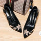 Shoes with Cheongsam Retro High-heeled Shoes Female Stiletto Embroidered Chinese Style Black Retro Four-season Shoes