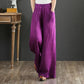 Retro Literary Loose Cotton and Linen Trousers Women's Large Size Elastic Waist Wide Leg Pants Large Trouser Legs Skirt Pants