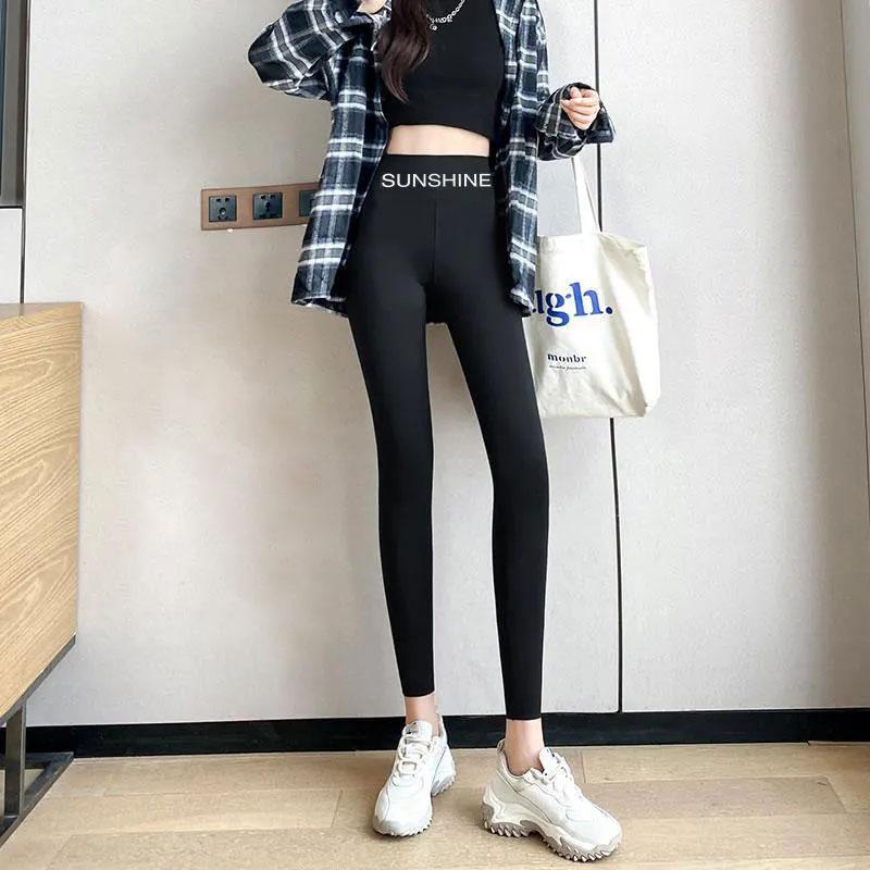 Gray Shark Pants Women's Autumn Thin Section Abdominal Hip Raise Barbie Pants Yoga Ninth Tight Pants Ladies Jogging Pants