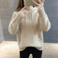 Hooded Sweater Women Loose Pullover Knit Sweater with Pockets for Outer Wear Base Knit Jumper