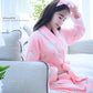 Ladies Bathrobes Winter Cashmere Warm Robe Coat Rabbit Print Pajamas Home Clothes Quick-drying Homewear Long