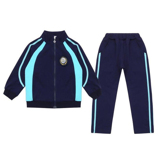 Two-pieces Unisex Children's School Uniform Clothing and Long Sleeved Chorus of Primary School Students Reading British Student School Uniforms