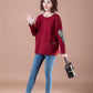 Women Clothes Spring Autumn Casual Ladies Clothing Patch Long Sleeve T-Shirts Ladies Fashion Tops Pullovers