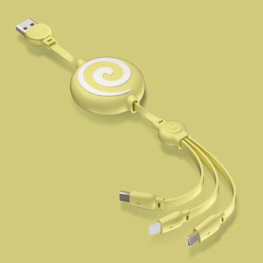 1m Long Three-in-one Data Cable USB Car Data Cable Android Apple Type-C Connector Electronic Device Charging Cable