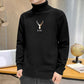 Sweater Men's High Collar Plus Velvet Thickening Youth Warmth Trend All-match Autumn and Winter