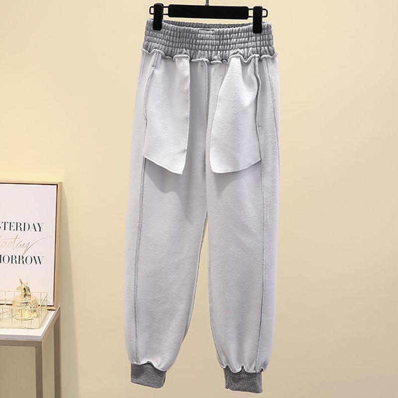 Set Autumn and Winter Plus Velvet Thickening Sports Pants Suit Female Students High Collar Hooded Sweater Two-piece Setet