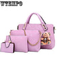 Four-piece fashion embossed handbags cartoon bear trend shoulder bag diagonal bag versatile handbag