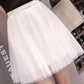 Pofulove Women Anti-light Mesh Skirt Elasticated Waist Thin Ballet Bag Hip Skirts Mini A-line Skirt