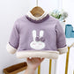 Children's Velvet Padded Winter Quilted Cotton Clothing Turtleneck Pullover Quilted Jacket Warm Sweater