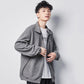 Polar Fleece Jacket Men's Lapel Versatile Cardigan Fleece Sweater Men's Warm Short Long Sleeve Zipper Jacket Comfortable and Breathable