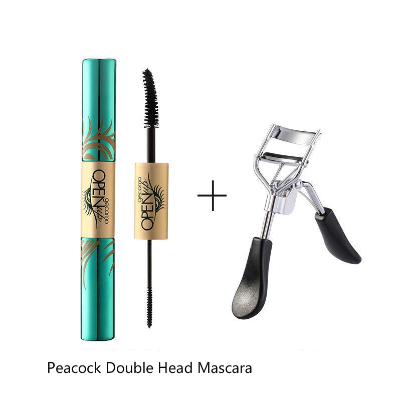Peacock Double-Head Mascara is waterproof does not stain long and thin small curly brush heads fine