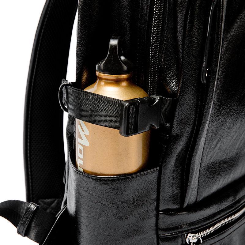 Student Large Capacity Backpack Men PU Leather Waterproof Outdoor Sports Travel Bag Computer Bag