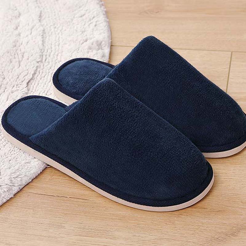 Men Shoes Warm Home Plush Soft Slippers Indoors Anti-slip Winter Floor Bedroom Shoes