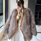 Fur Coat Winter Ladies Retro Fashion V-neck Waist Thickened Warm Mid-length Fur All-in-one Plush Jacket