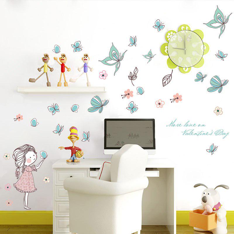 [Wall sticker] DIY cartoon butterfly wall stickers flowers beautiful girls wall decals kids rooms be