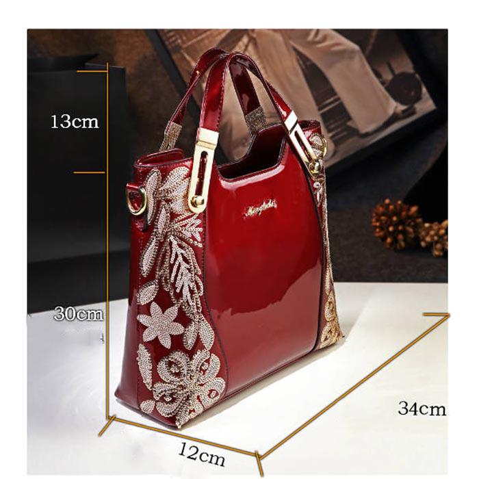 Patent Leather Shoulder Bag Female Evening Party Bag Handbag  Women Sequined Crossbody Tote