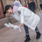 White Duck Down Children's Down Jacket Mid-length Fashion Boys and Girls Thickened Shiny Children's Clothing