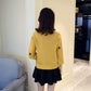 Spring and Autumn Fashion Simple Coat V-neck Loose Cardigan Top Love Pattern Female Sweater